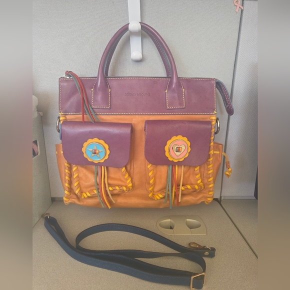 Dooney & Bourke Handbags - RARE HTF Dooney & Bourke Bolero Handbag Star/Heart Multicolor Leather Purse Bag